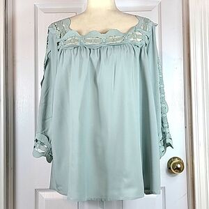 Main Strip Lace Trimmed Blouse